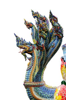 King of Nagas statue isolate on white background.