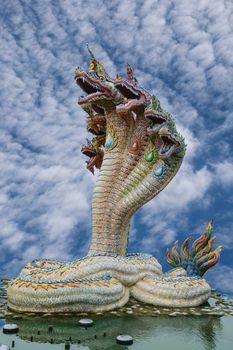 King of Nagas statue isolate on white background.