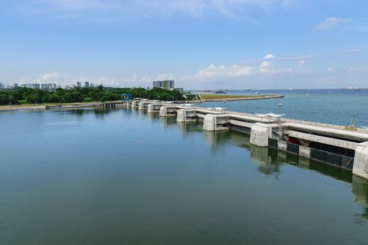 Singapore,May,30th,2015:Marina Barrage is a retreat and leave the body in the bundle is a popular holiday in Singapore.