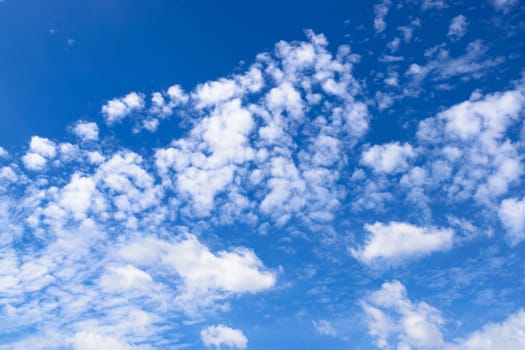 Beautiful blue sky with clouds in the clear day.