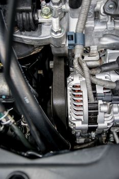 The engine belt is a strip of material used in various technical applications