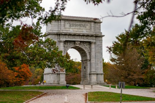 The National Memorial Arch at Valley Forge National Historical Park During Autumn