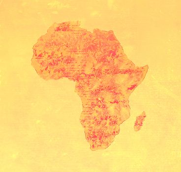 grunge brown Map of Africa