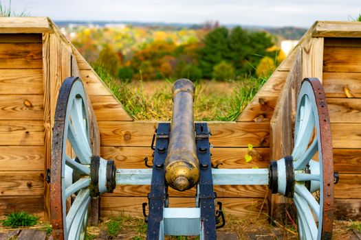 A Revoluationay War Era Cannon Looking Out From General Muhlenberg's Brigade Redoubt in Valley Forge National Historical Park