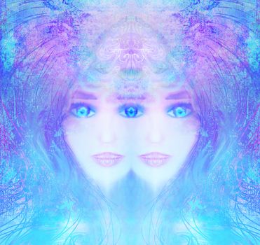 Woman with third eye, psychic supernatural senses