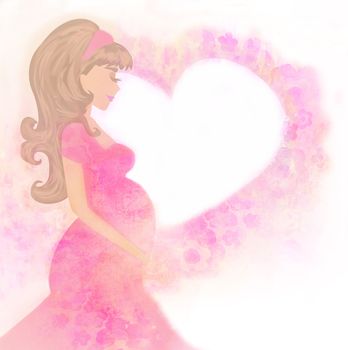 pregnant woman, baby shower card