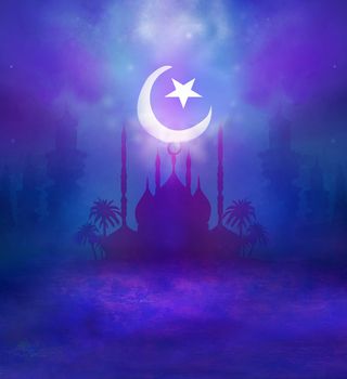 Ramadan Kareem holiday greeting card design.