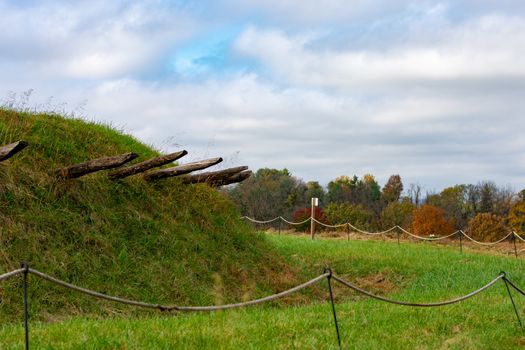 General Muhlenberg's Brigade Redoubt Covered in Pointed Logs in Valley Forge National Historical Park