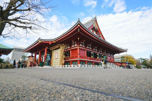 A beautiful Asakusa Temple in a claer day in Japan.