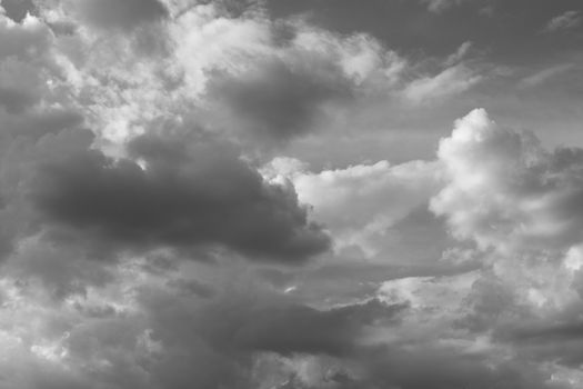 Beautiful black and white sky with clouds in the claer day.