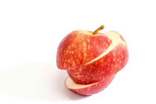 Red apple on white background.