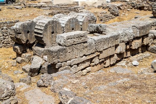 Archaeological excavations in the old town of Rhodes city on Rhodes island, Greece