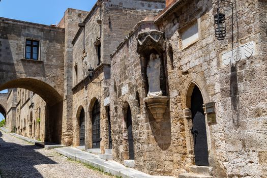 Knights street in the old town of Rhodes city on Rhodes island, Greece