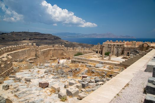 The Acropolis of Lindos on Rhodes island in Greece