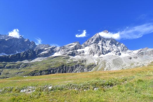Mountain landscape with the Matterhorn, seen from Plan Maison