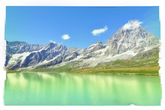 The Matterhorn seen from the Tramail lakes, above Cervinia in the Aosta valley