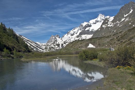 The Calcaree Pyramids, a splendid mountain in Val Veny,