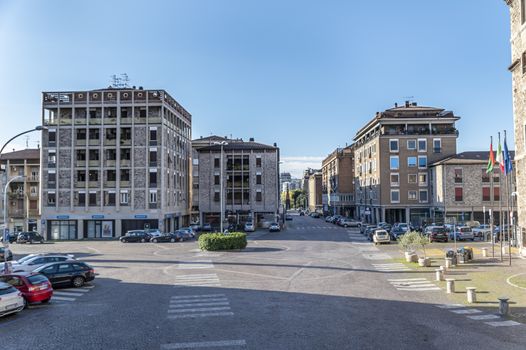 terni,italy september 01 2020:square of people of terni without people due to corona virus