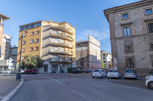 terni,italy september 01 2020:square carrara without people due to corona virus