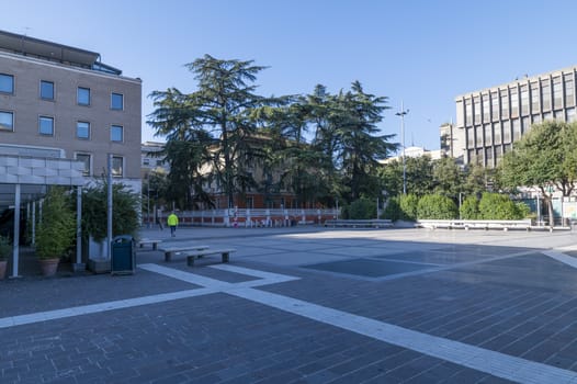 terni,italy september 01 2020:square Cornelio Tacitoa terni without people due to corona virus