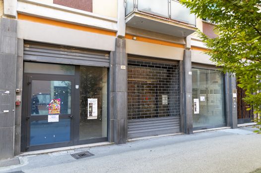 terni,italy september 01 2020:shop closed end of activity due to corona virus