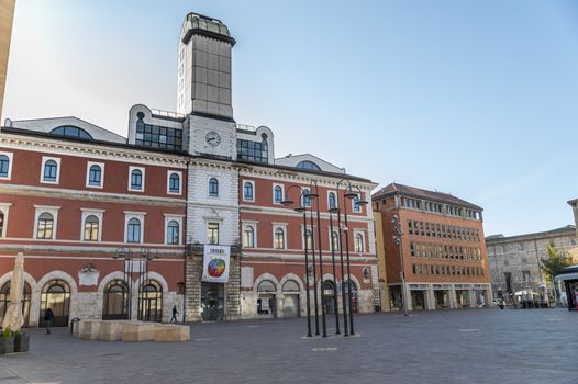 terni,italy september 01 2020:square europa di terni without people due to corona virus