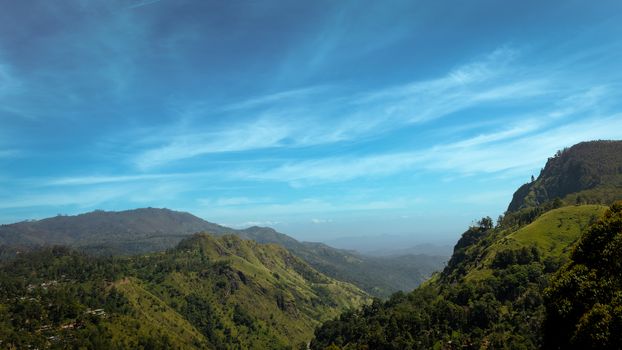 beautiful mountains blue sky view landscape in Sri Lanka