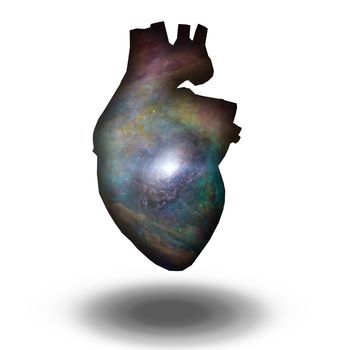 Interstellar Galaxy Heart. 3D rendering