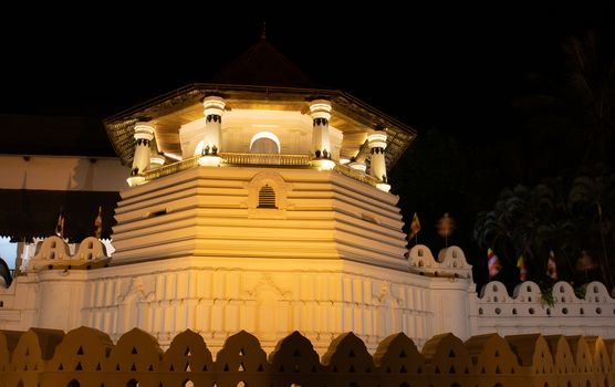 Sri Dalada Maligawa or the Temple of the Sacred Tooth Relic is a Buddhist temple in the city of Kandy, Sri Lanka. It is located in the royal palace complex of the former Kingdom of Kandy, which houses the relic of the tooth of the Buddha.