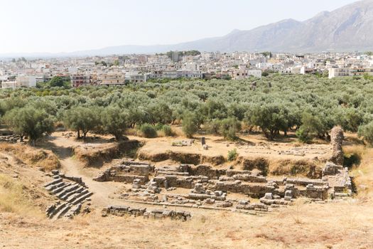 Ruins of the ancient Greek city of Sparta, Peloponnese, Greece