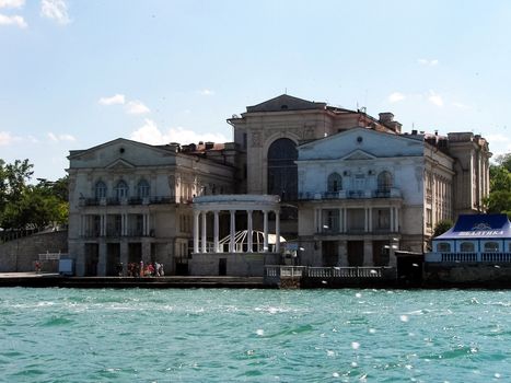 Sea and shore in Sevastopol. The coastline of Sevastopol.