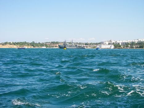 Sea and shore in Sevastopol. The coastline of Sevastopol.