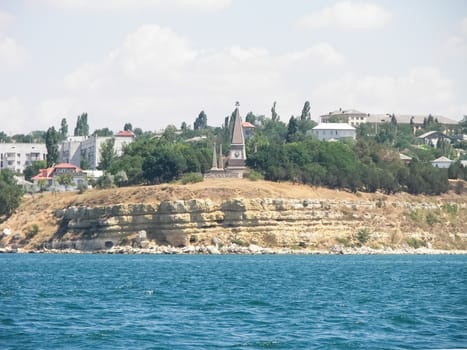 Sea and shore in Sevastopol. The coastline of Sevastopol.