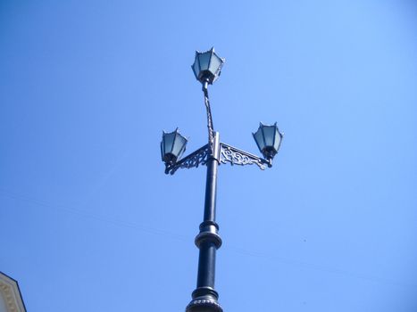 Street lights are made in the old style.