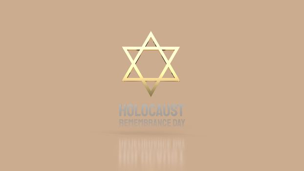 Star of David for  holocaust remembrance day 3d rendering.