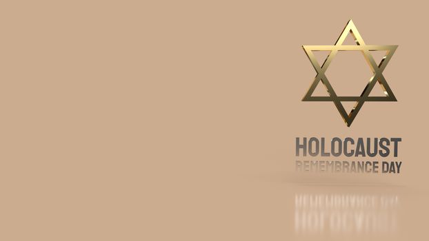 Star of David for  holocaust remembrance day 3d rendering.