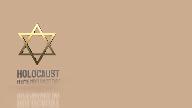 Star of David for  holocaust remembrance day 3d rendering.