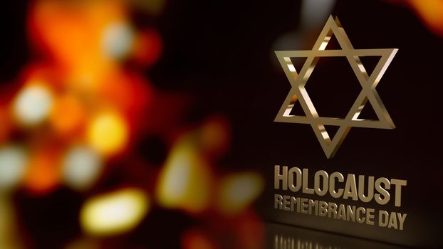 Star of David for  holocaust remembrance day 3d rendering.