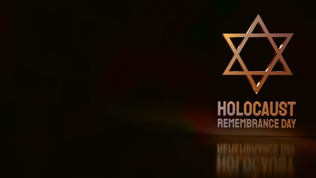 Star of David for  holocaust remembrance day 3d rendering.