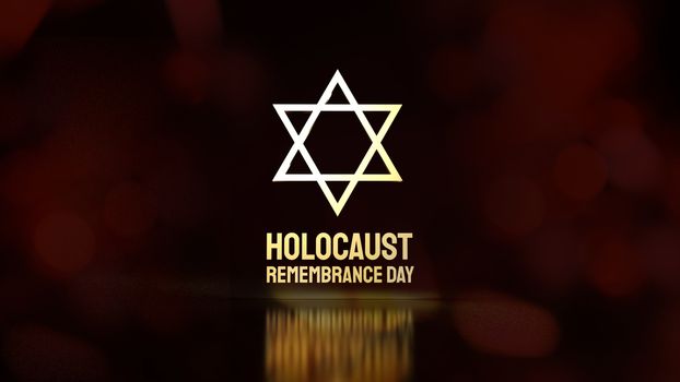 Star of David for  holocaust remembrance day 3d rendering.