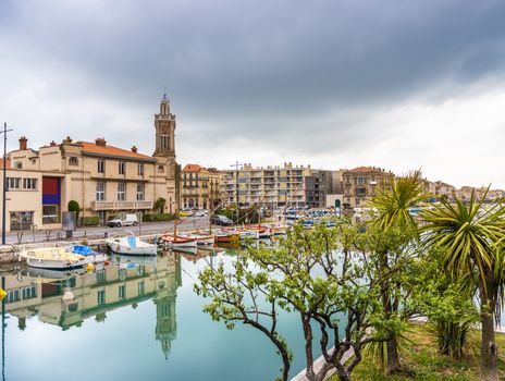 Sète in Herault, because of its canals, is called the `Venice of Languedoc`. In the Occitanie region in the south of France.