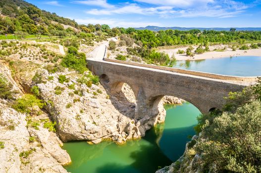The Pont du Diable or bridge over the Hérault is a construction of Romanesque architecture located on the Hérault river, between the municipalities of Aniane and Saint-Jean-de-Fos, in the Hérault department in France.