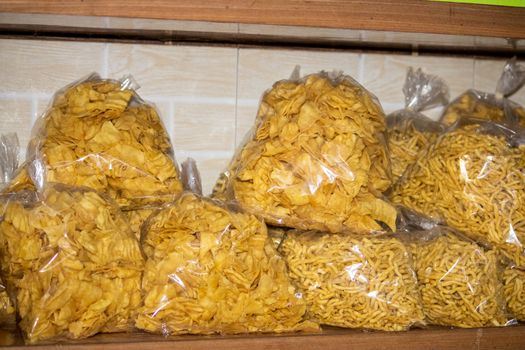  Dehradun, Uttarakhand/India-October 14 2020:Traditional Indian snacks are ready for sale in Navratri & Diwali festival in India. . High quality photo