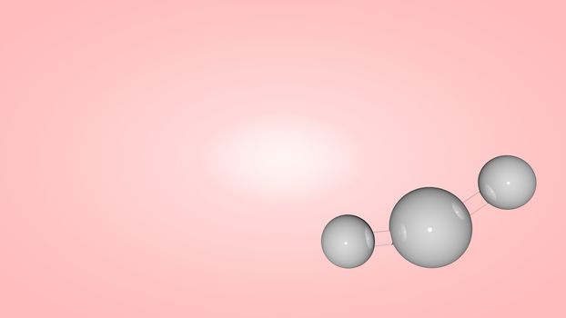3d illustration of molecule model. Science background with chemical formulas against colored background