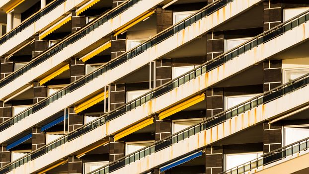 Apartment building and balconies pattern