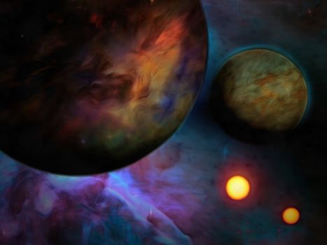 Exo-Solar Planet Painting. 3D rendering