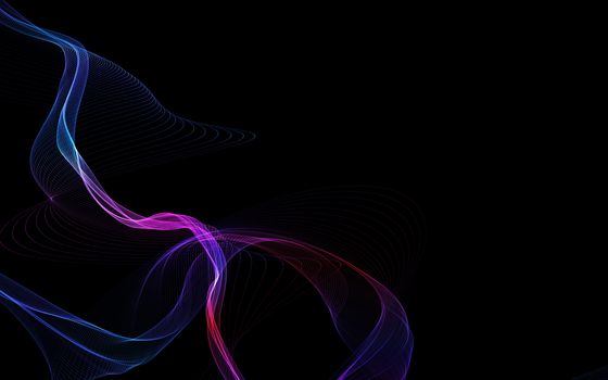 Dark abstract background with a glowing abstract waves, abstract background