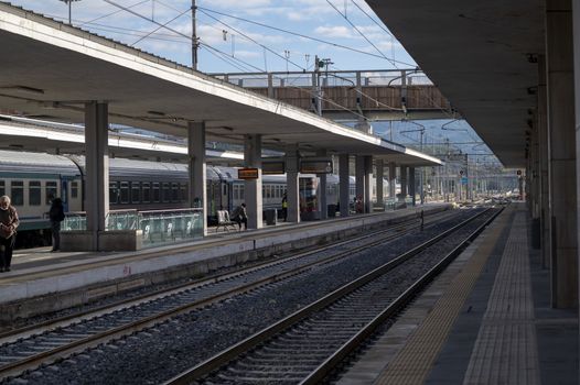 terni,italy november 03 2020:railway station without people cause corona virus