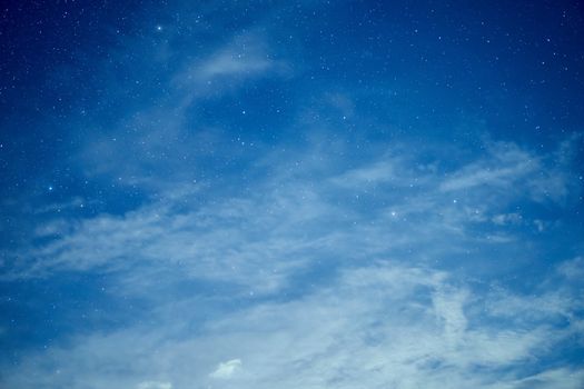 Star night galaxy stars space dust in the universe with cloud, Long exposure photograph, with grain. Summer night sky Milkyway nightscape