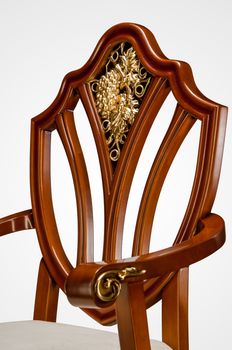 Luxury gold plated kitchen chair in baroque style